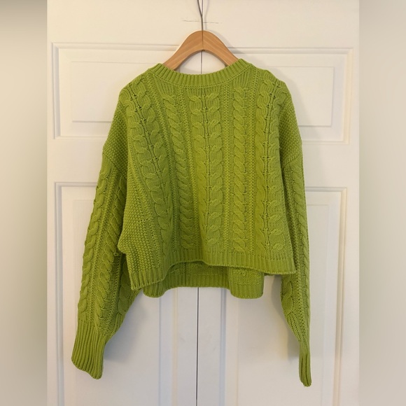 Hippie Rose Sweaters - Hippie Rose Lime Cable Knit Sweater